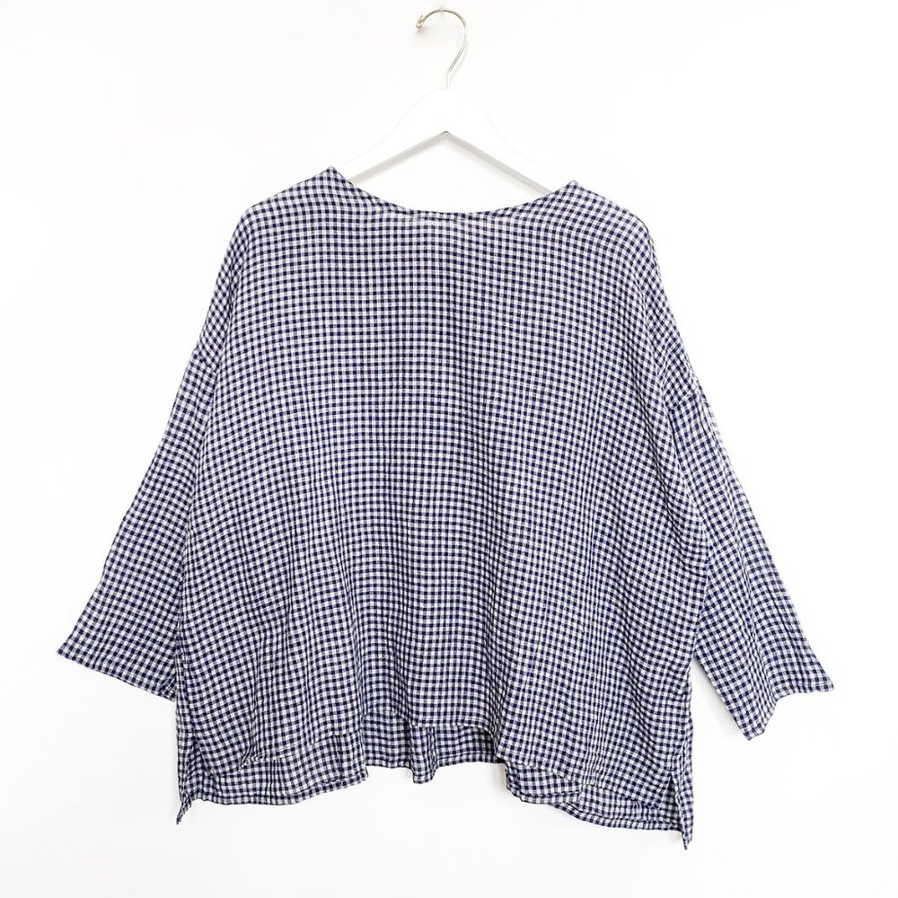 ~Excellent Condition~ Linen Gingham Pullover